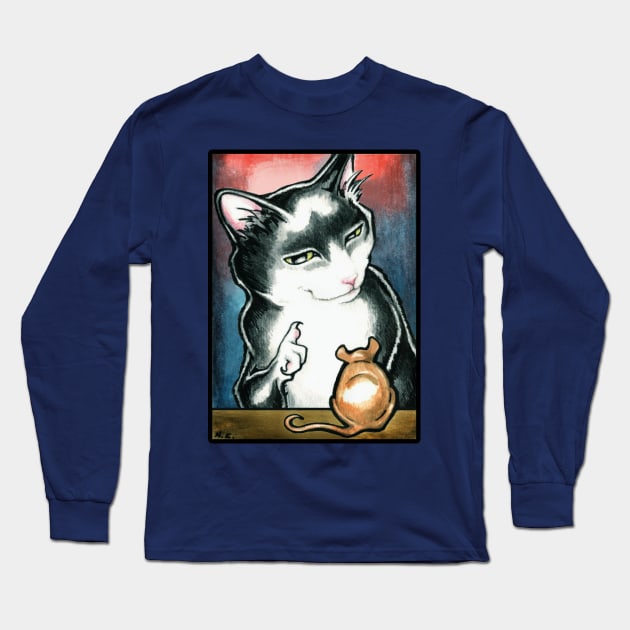 Cat and Mouse - Listen Long Sleeve T-Shirt by Nat Ewert Art